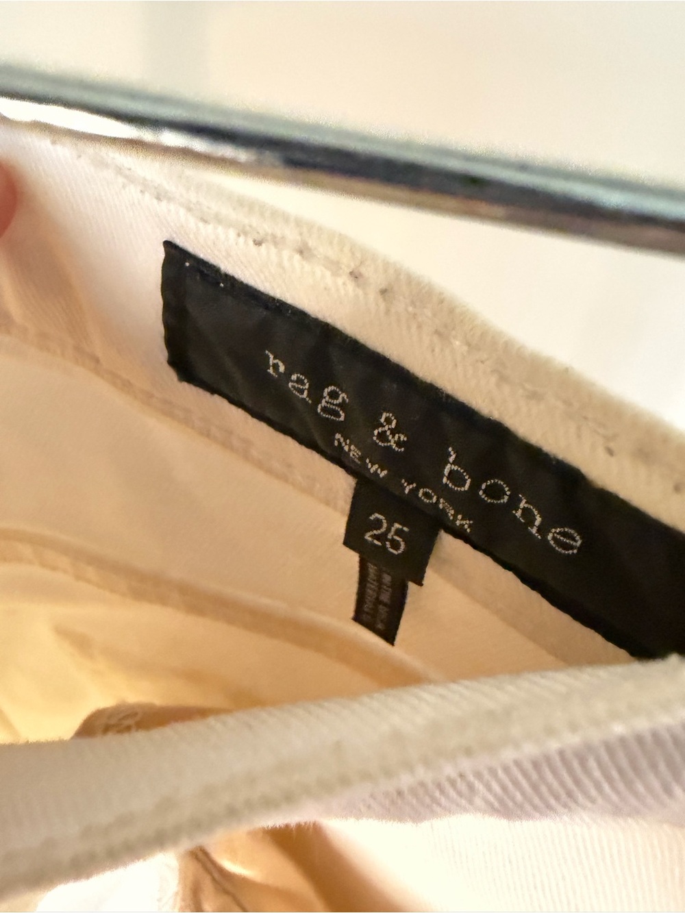 rag & bone Cream Straight-Leg High-Rise Button-Fly Jeans - Picture 4 of 4